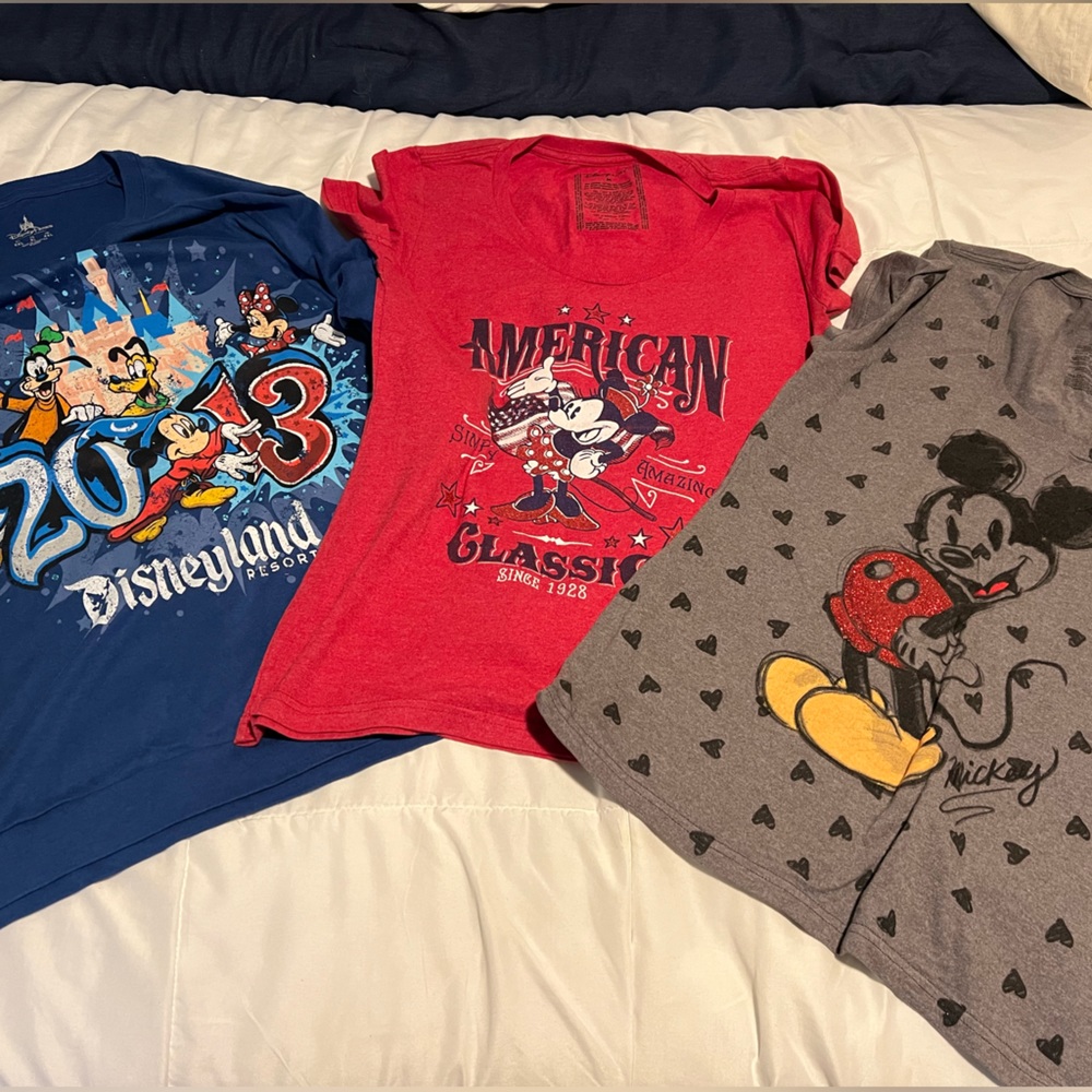Disney 1 lightweight cotton sweatshirt and 2 tee’s